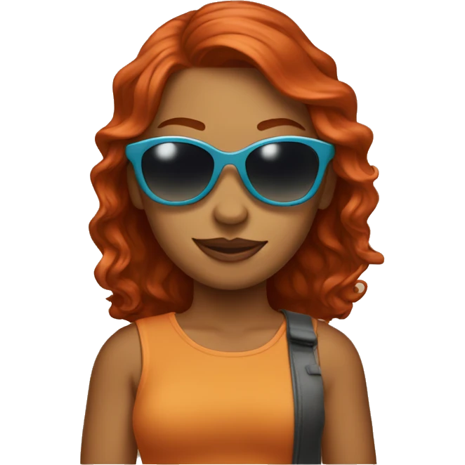 Redhead woman with sunglasses  emoji