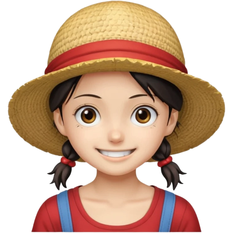 a girl with Luffy hat emoji