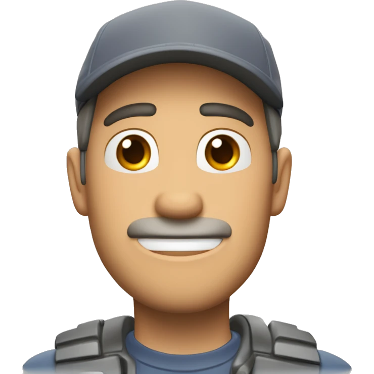 Hombre moreno, alto, delgado, calvo, de profesion mecanico automotriz, de pixar 3D emoji