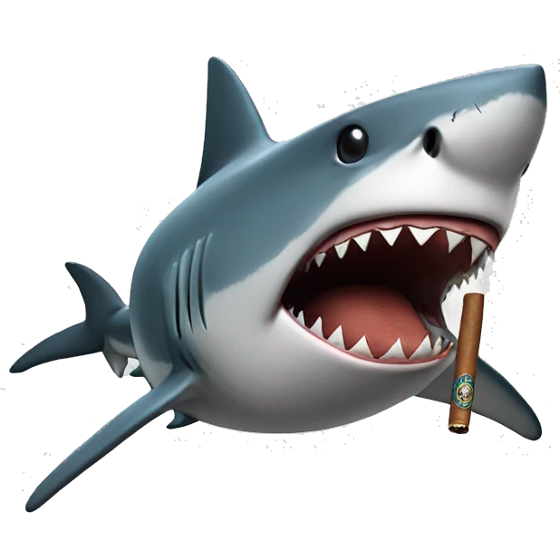 Shark smoking a cigar emoji