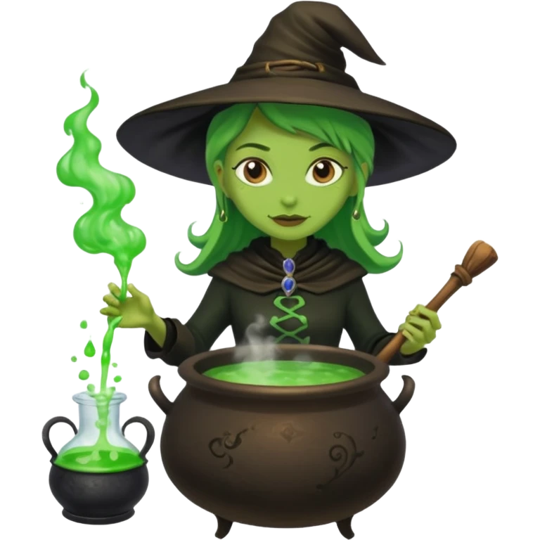 green witch cooking potion emoji