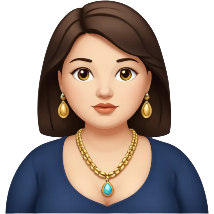 fat handsome rich brunette woman emoji