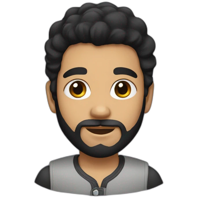 A boy with black hair and a black beard emoji
