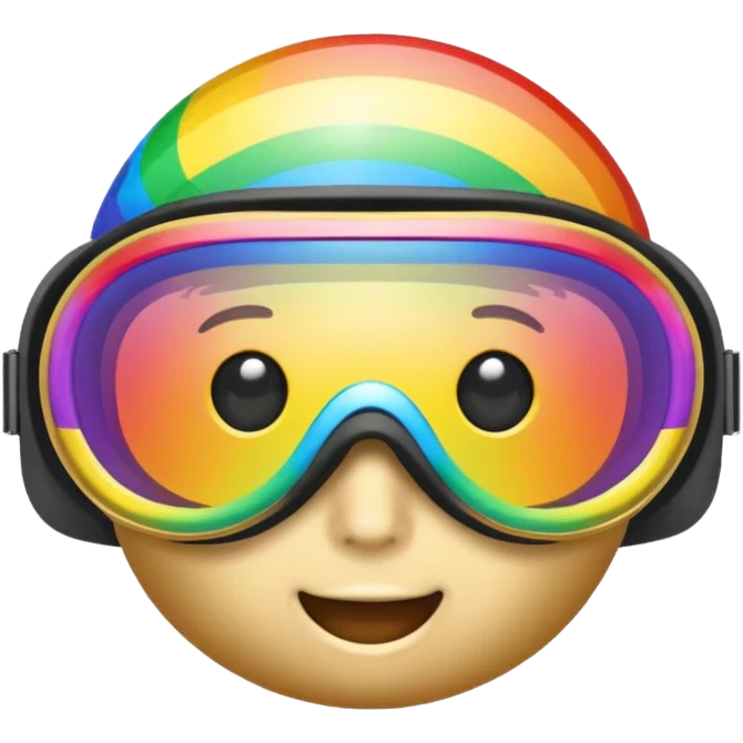 gold simulation rainbow visor Earth goggles emoji