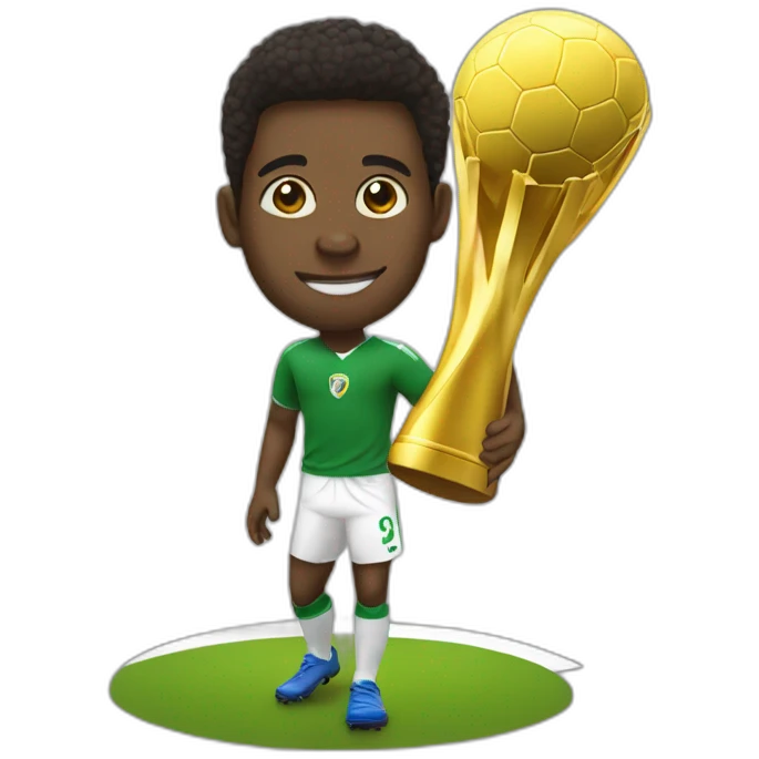 Pele con una corona y un balón de fútbol  emoji