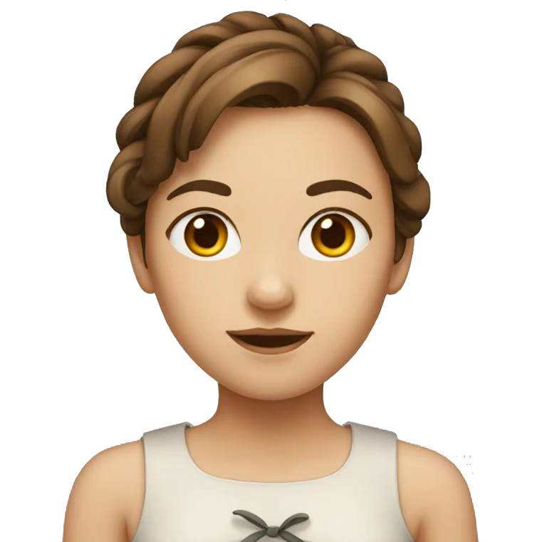 girl with brown hair and tied hair emoji