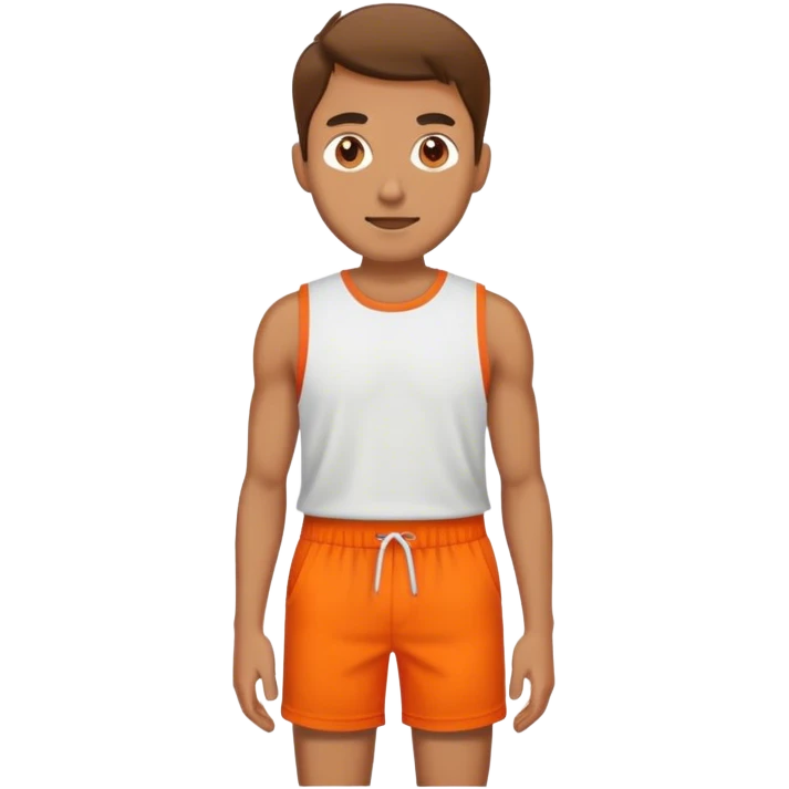 full male legs back with orange shorts emoji