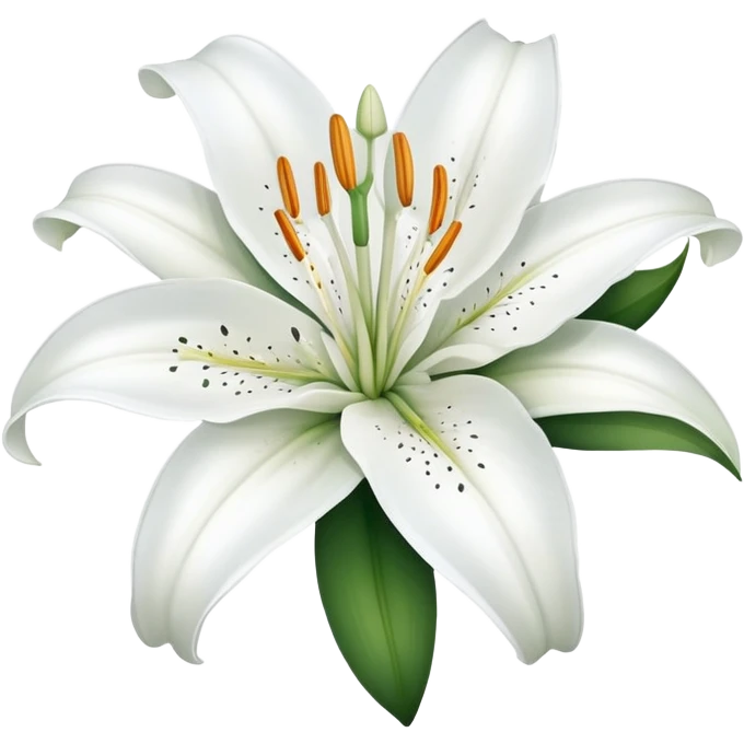 elegant white lily flower with six petals emoji