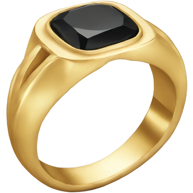 gold ring with black gem emoji
