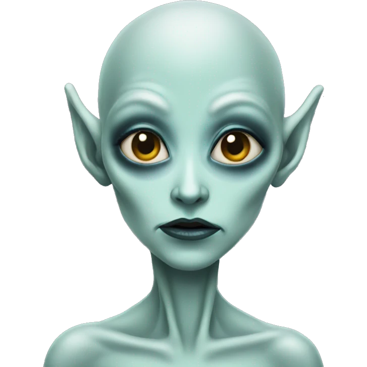 alien wearing makeup emoji