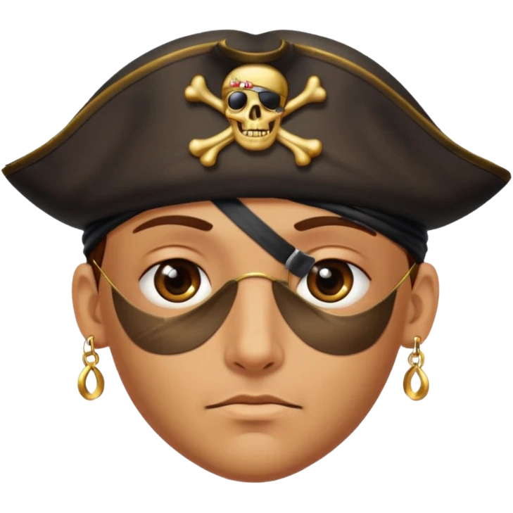 Eye patch pirate with earring, one eye covered
 emoji