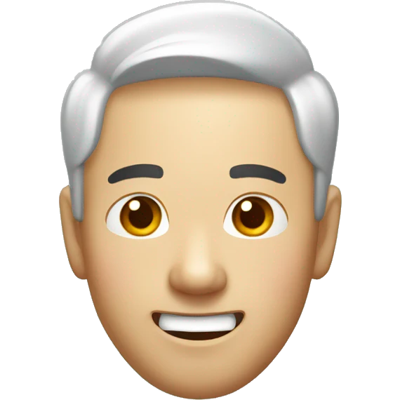 Smiling Chinese man have a surprised emoji