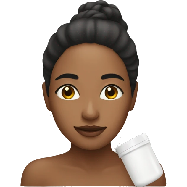 mujer haciendo su skincare  emoji