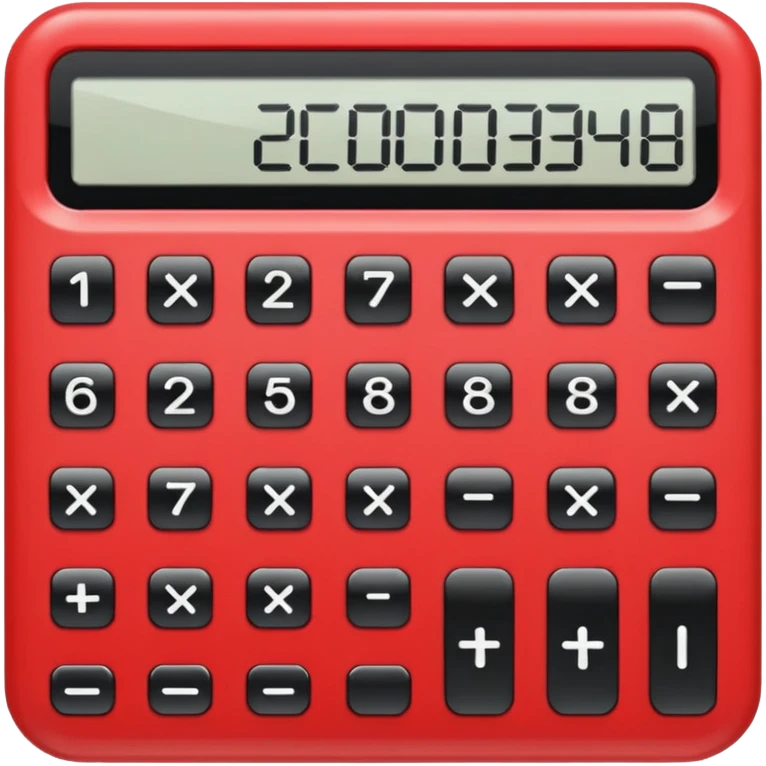 а теперь калькулятор красного цвета emoji