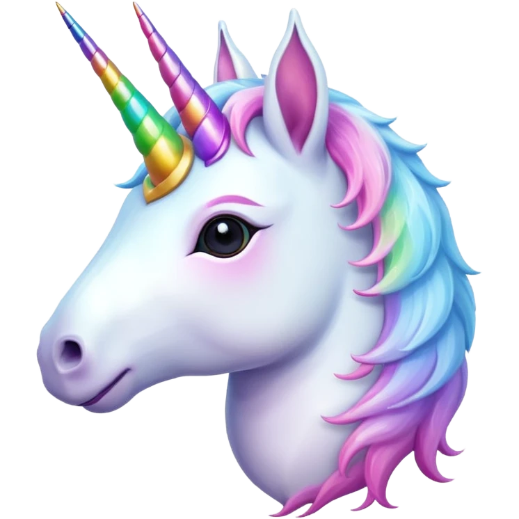 unicorn head, cute emoji