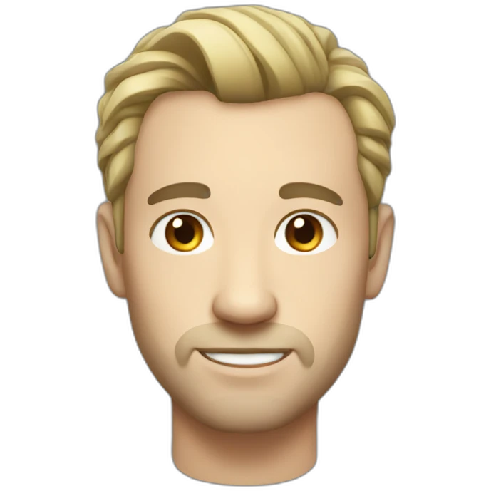 white man with dark hair and pony tail emoji
