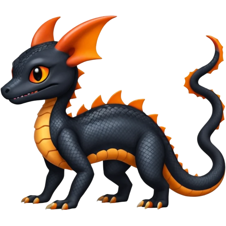 Shiny Cute Spooky Salandit-Umbreon-Charmeleon-Fakémon-hybrid-creature (full body)  emoji