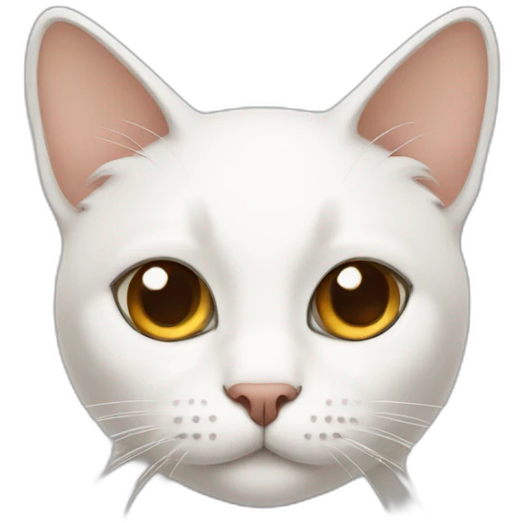 white cat brown ears emoji