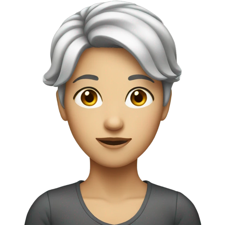Grey short hair girl emoji