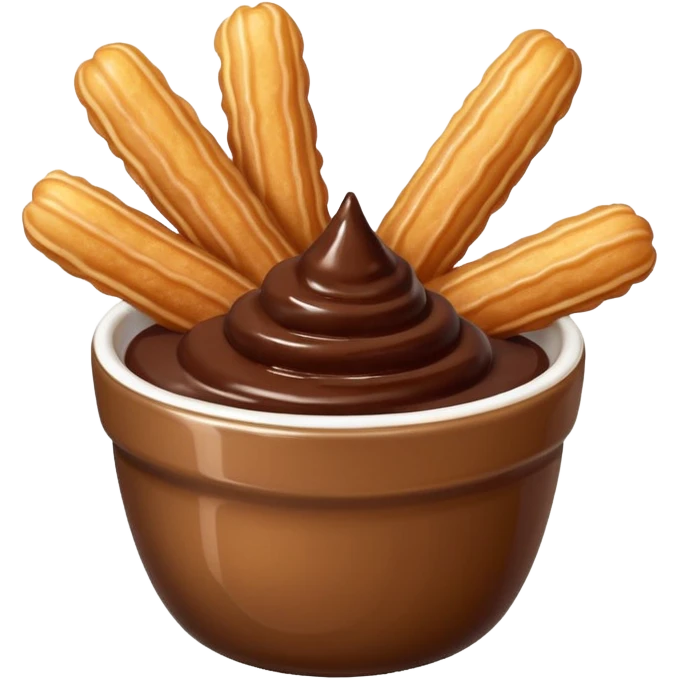 mini churros with chocolate and matching topping in a bowl emoji