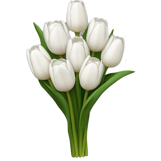 white tulip bouquet  emoji