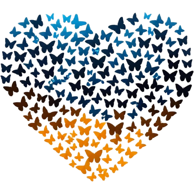 butterfly swarm forming heart silhouette emoji