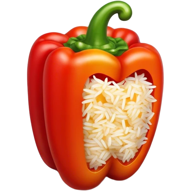 Bell pepper with Rice and cheese emoji