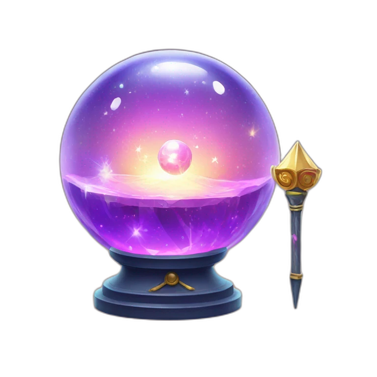 crystal magic ball and magic ward emoji