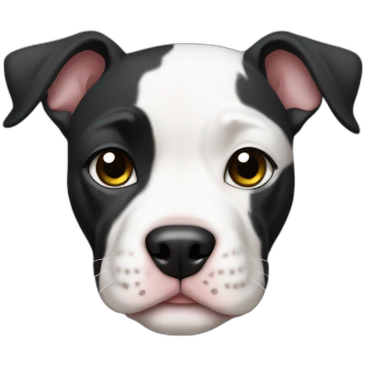 black and white pitbull puppy emoji