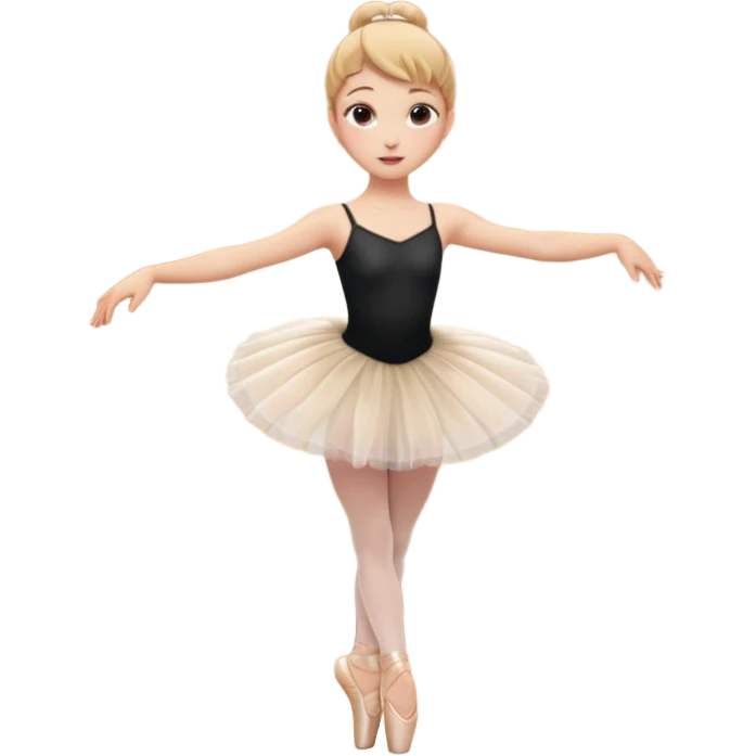 Cinematic Realistic Ballerina Portrait, depicted with lifelike skin texture, subtle rosy undertones, and soft natural lighting that enhances the gentle contours of her face. Her intricately detailed golden blonde hair is elegantly styled in an updo, emoji