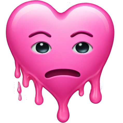 Melting smiley pink heart emoji