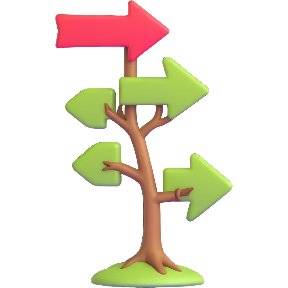 emoji representing an if statement with a branching path or split arrow emoji