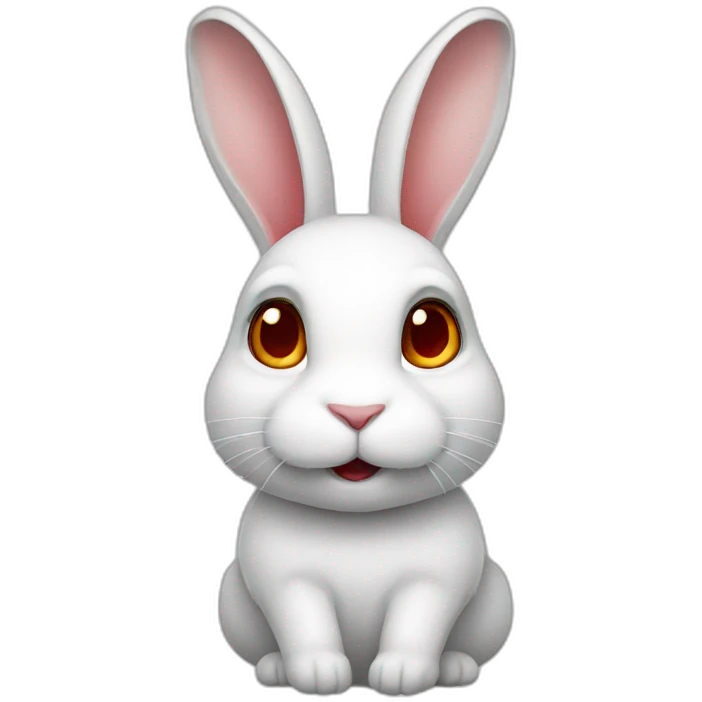 White rabbit with reddish eyes emoji