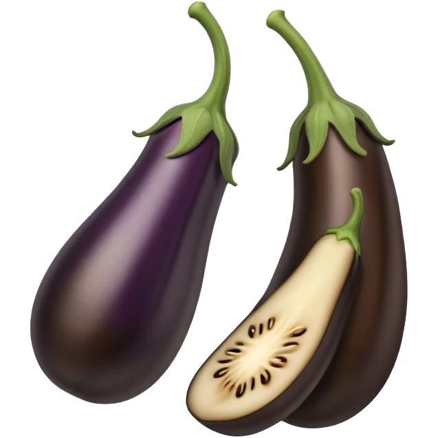 A black brown vieny eggplant emoji