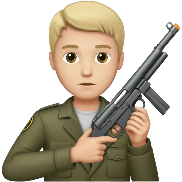 Man holding a 50 cal pistol emoji