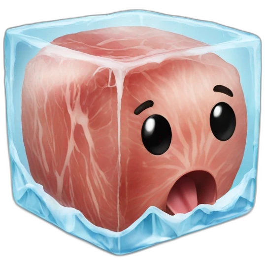 meat in ice cube emoji