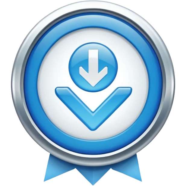 Creates a high-resolution image of the blue Meta (Facebook and Instagram) certification badge, with a white checkmark inside a blue circle, on a transparent background. The style should be simple emoji