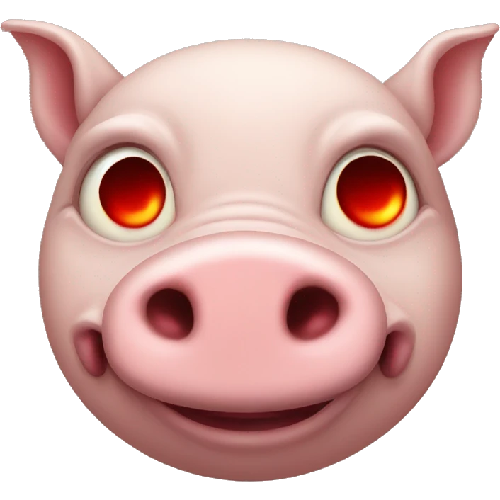 pig with demon red eyes emoji