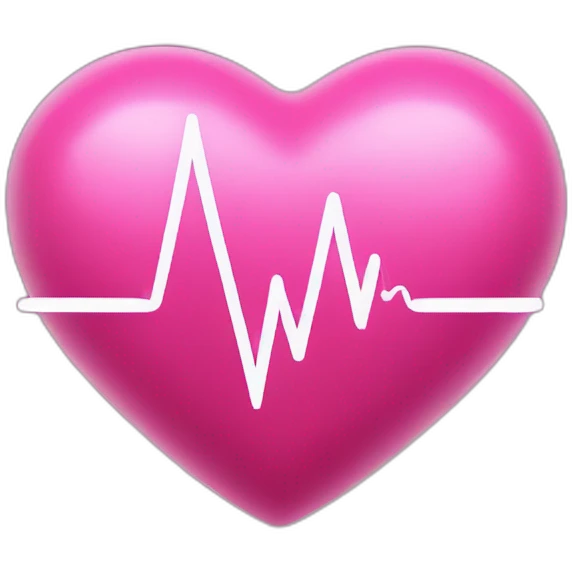Pink heart with heartbeat monitor line through it emoji