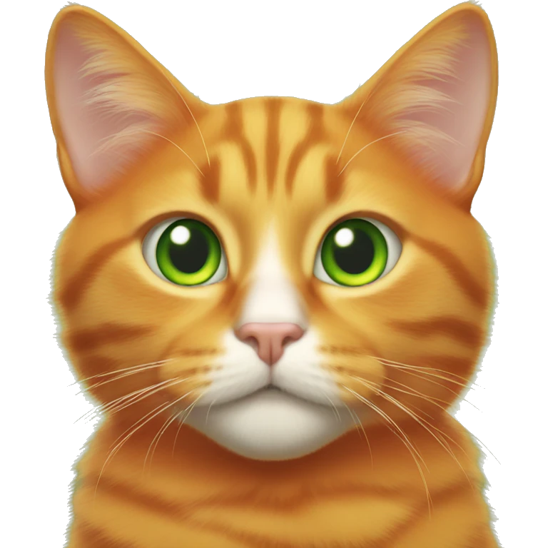 Orange cat green eyes  emoji