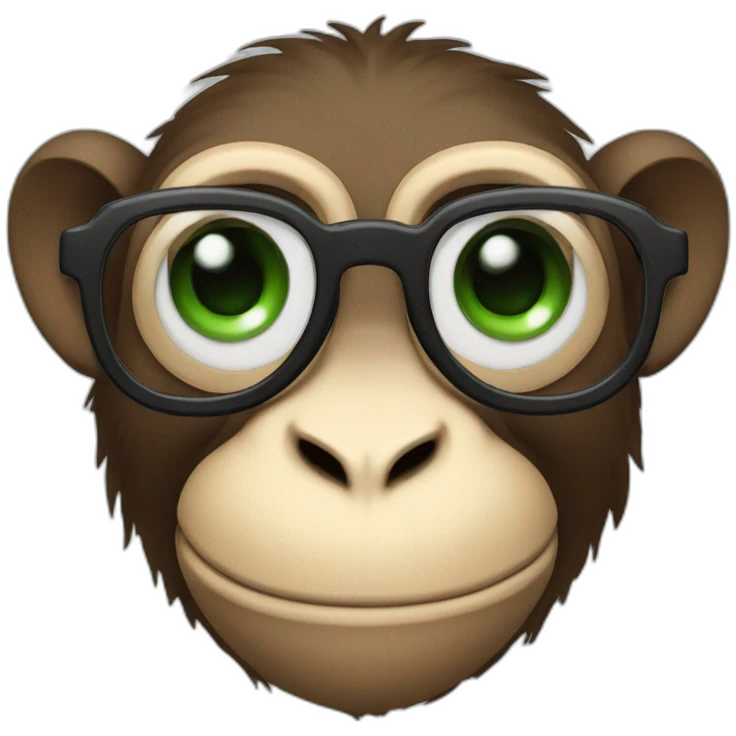 Monkey with green eyes and spectacles  emoji