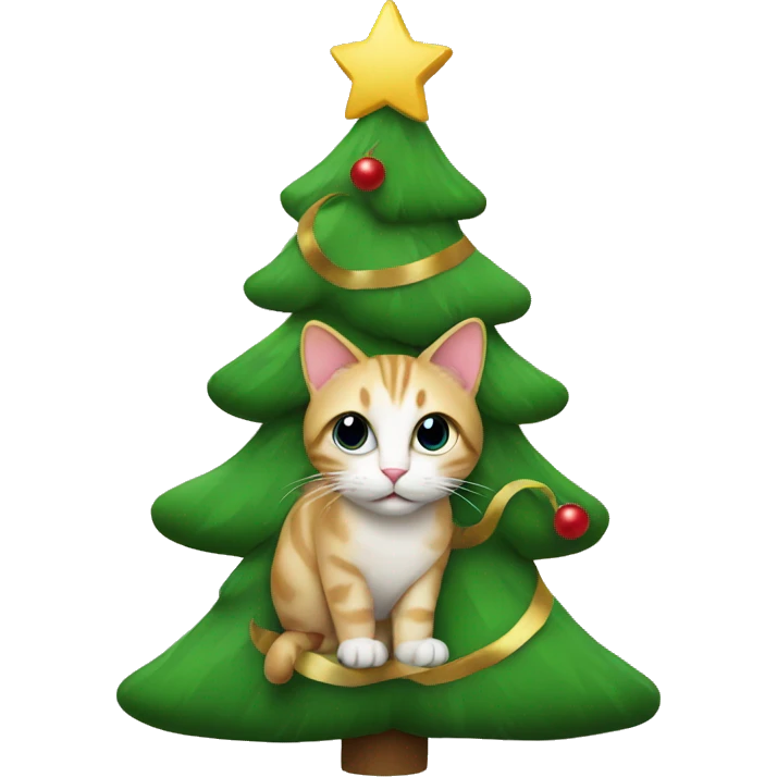 Cat Christmas tree emoji