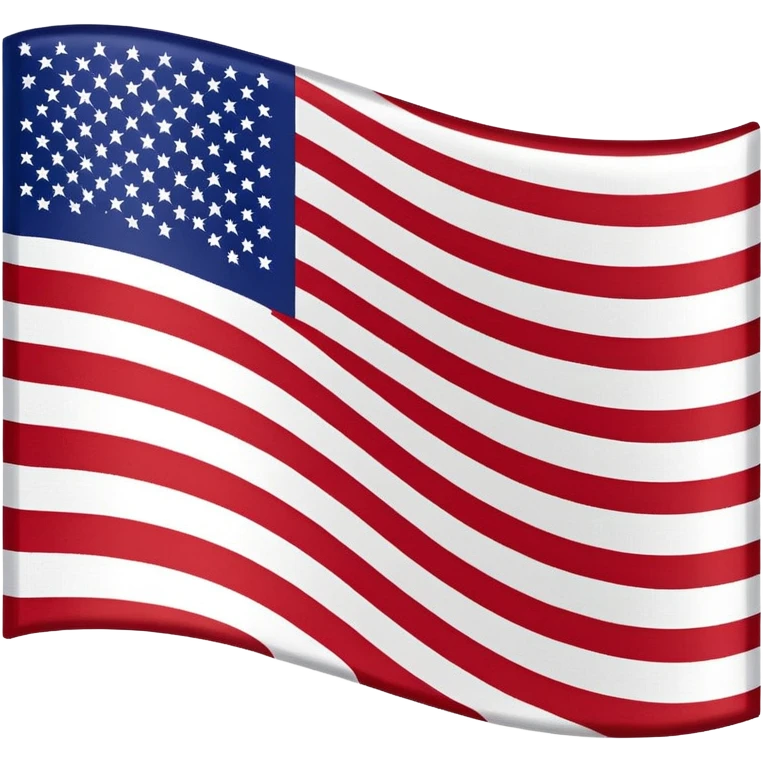 United States flag with ultra-simple design, basic red and white stripes, blue rectangle in top left, no stars, no text emoji