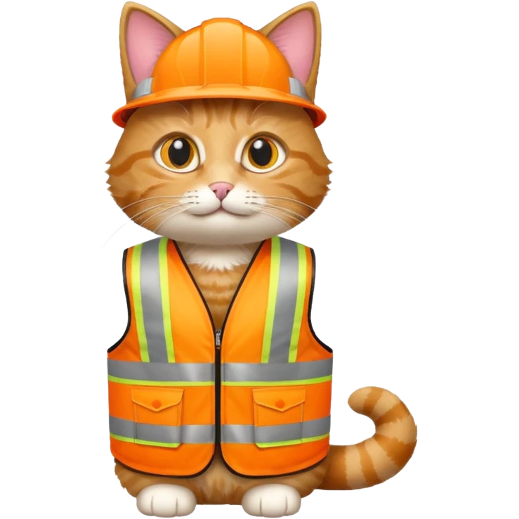 tabby cat in hi-vis clothing emoji