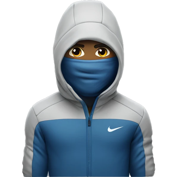 A guy wearing a Nike pro hyper warm hood emoji
