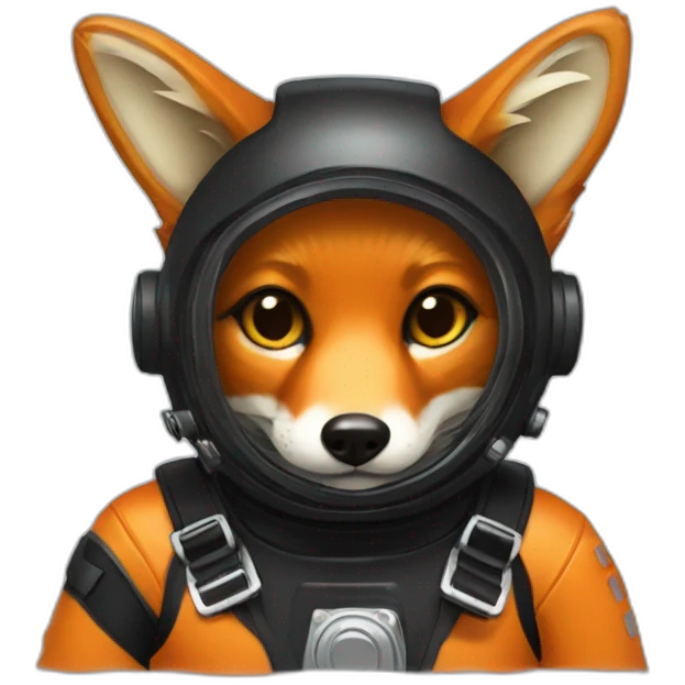 Fox wearing black rubber diving suit emoji