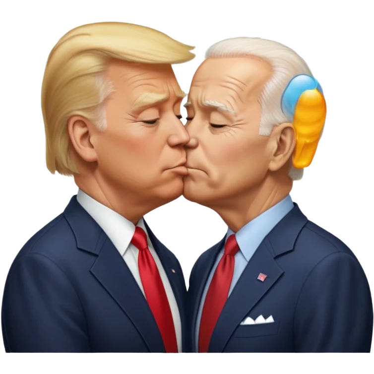 donald trump and biden kissing  emoji