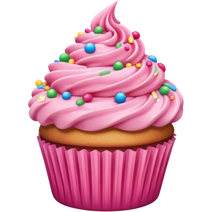 Cupcake with pink icing emoji
