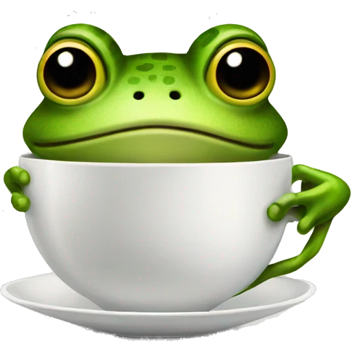 frog holding teacup emoji