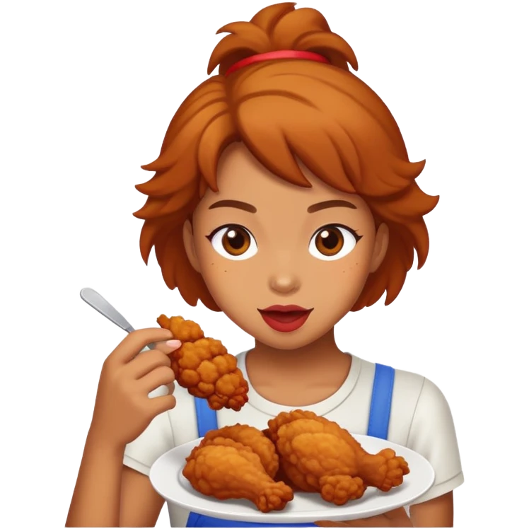 Kiki eating fried chicken  emoji